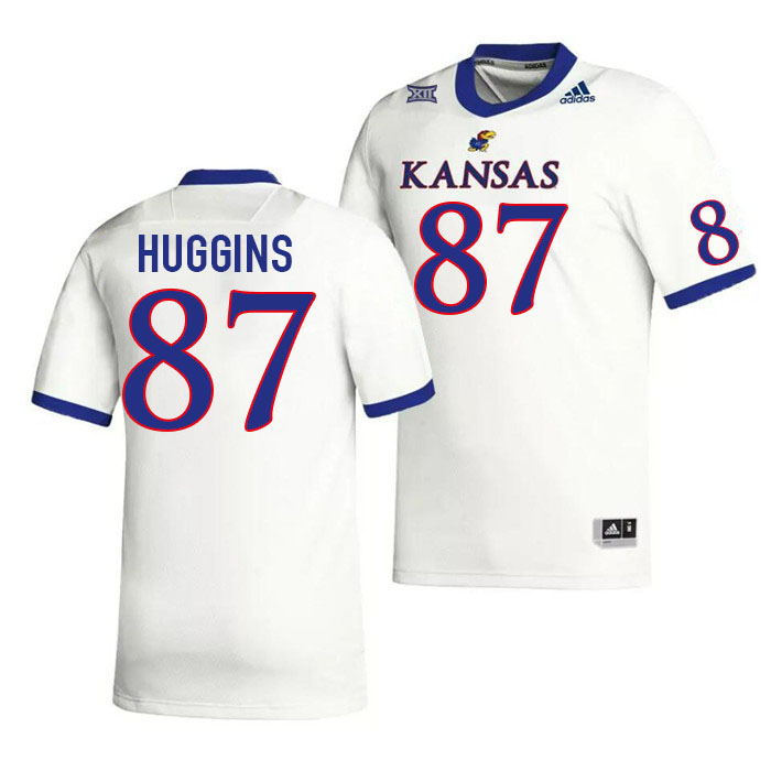 Men #87 Will Huggins Kansas Jayhawks College Football Jerseys Stitched Sale-White